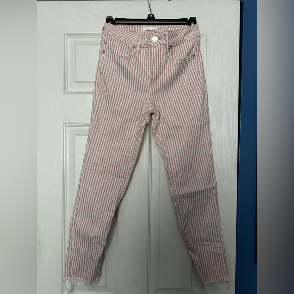 Pink striped jeans